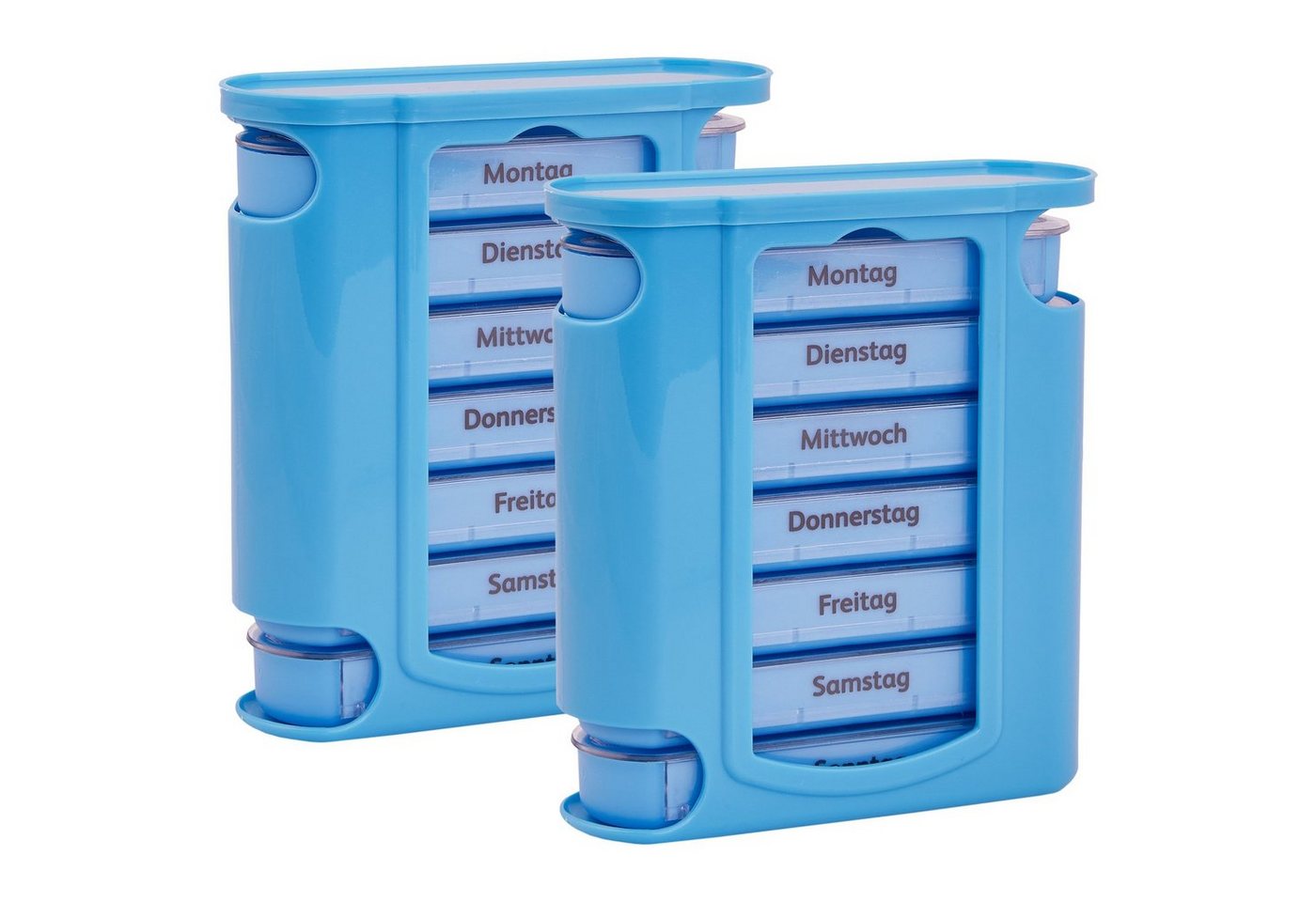 Wellgro Pillendose 2x Tablettenbox für 7 Tage je 4 Fächer pro Tag von Wellgro