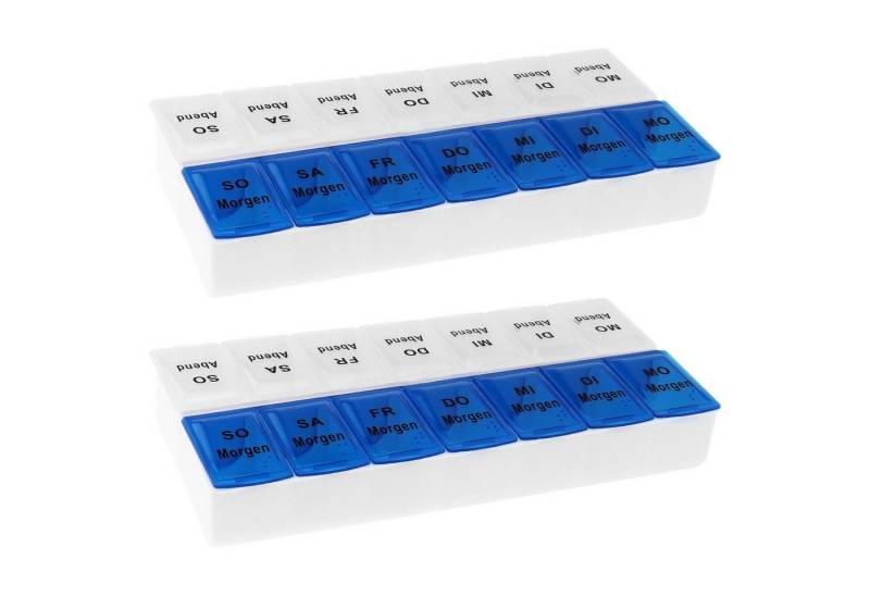 Wellgro Pillendose 2x Tablettenbox für 7 Tage mit je 2 Fächer pro Tag von Wellgro