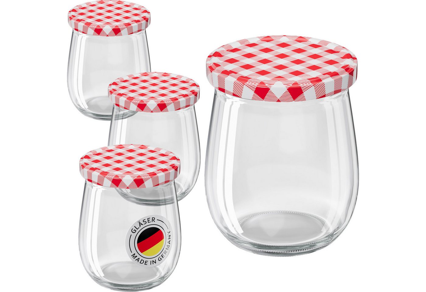 Wellgro Vorratsglas Einmachgläser mit Schraubdeckel 417ml - Deckel To 82, (25-tlg) von Wellgro