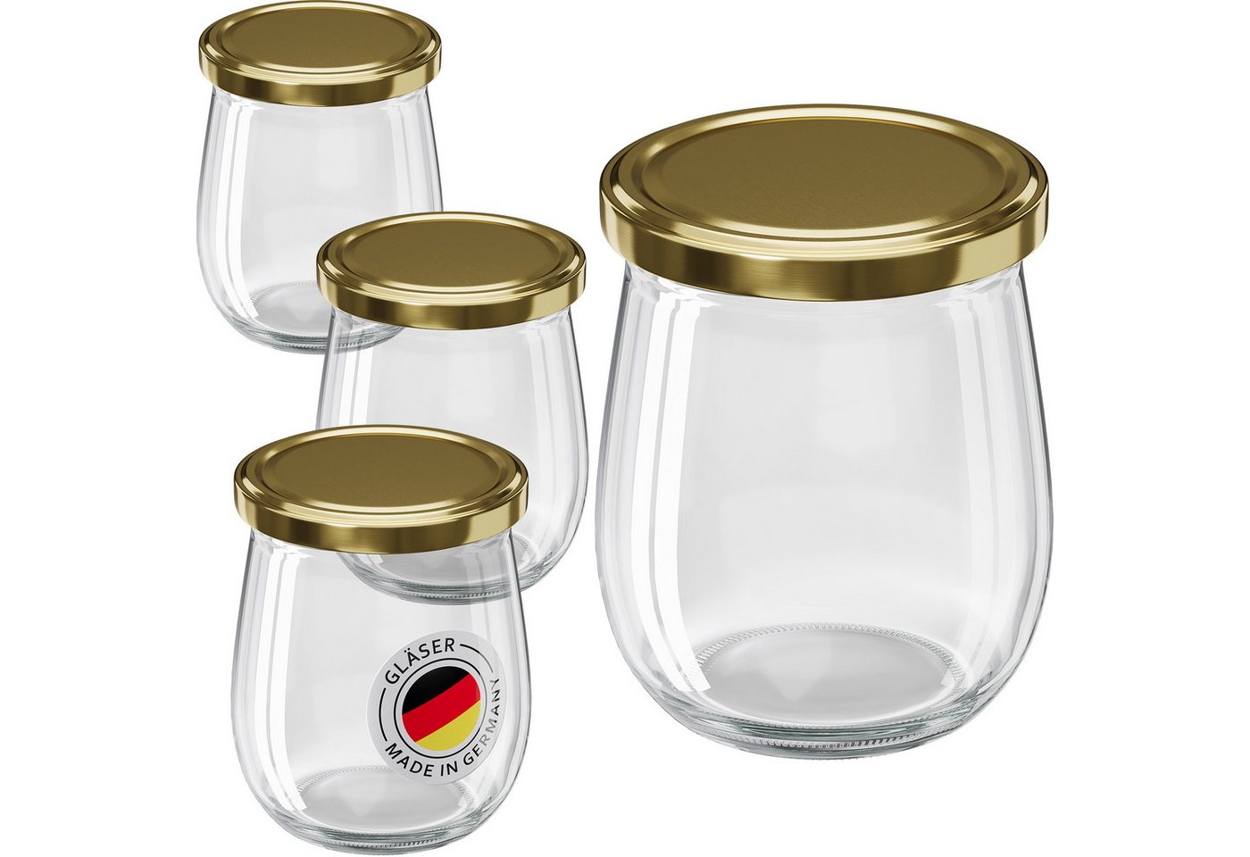 Wellgro Vorratsglas Einmachgläser mit Schraubdeckel 417ml - Deckel To 82, (50-tlg) von Wellgro