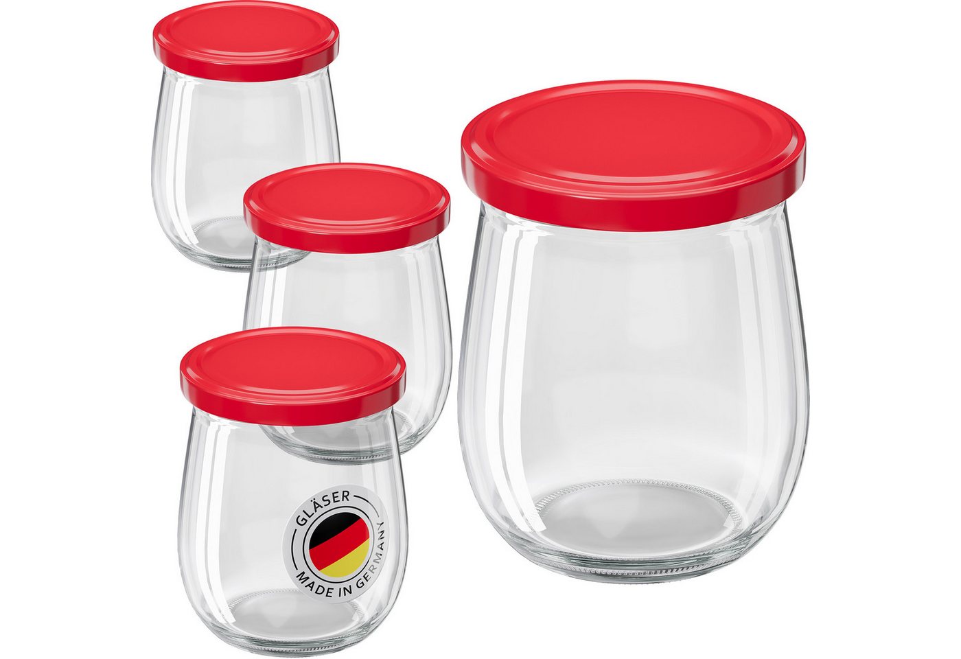 Wellgro Vorratsglas Einmachgläser mit Schraubdeckel 417ml - Deckel To 82, (6-tlg) von Wellgro