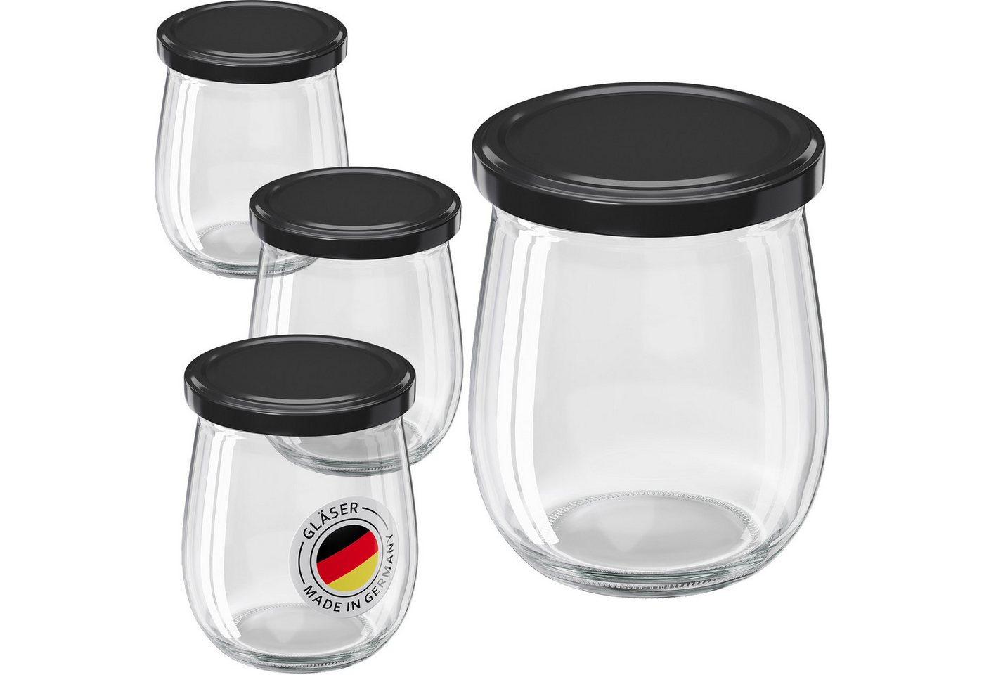 Wellgro Vorratsglas Einmachgläser mit Schraubdeckel 417ml - Deckel To 82, (6-tlg) von Wellgro