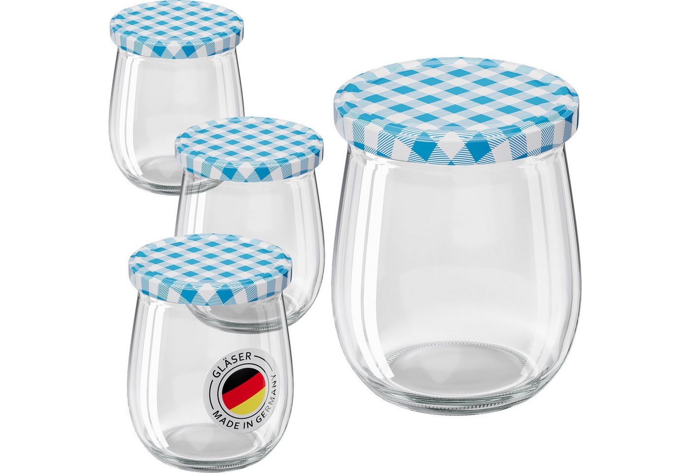 Wellgro Vorratsglas Einmachgläser mit Schraubdeckel 417ml - Deckel To 82, (6-tlg) von Wellgro