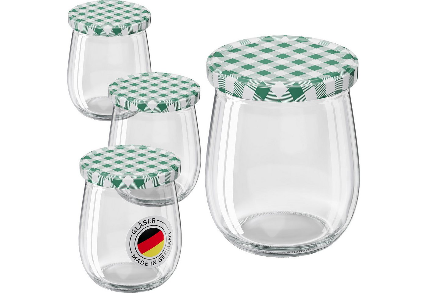 Wellgro Vorratsglas Einmachgläser mit Schraubdeckel 417ml - Deckel To 82, (6-tlg) von Wellgro