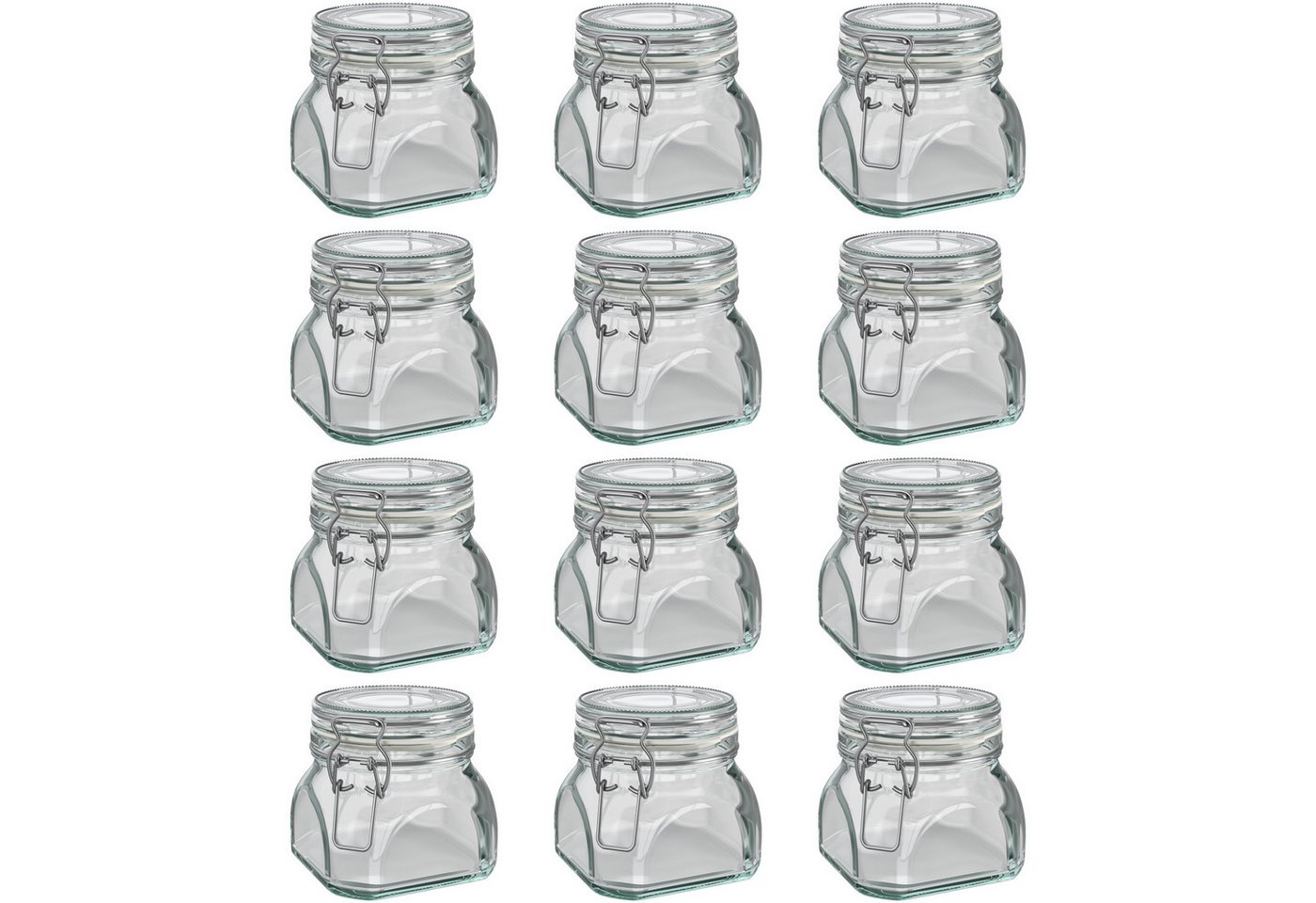 Wellgro Vorratsglas Einmachglas mit Bügelverschluss - 550 ml, (12-tlg) von Wellgro