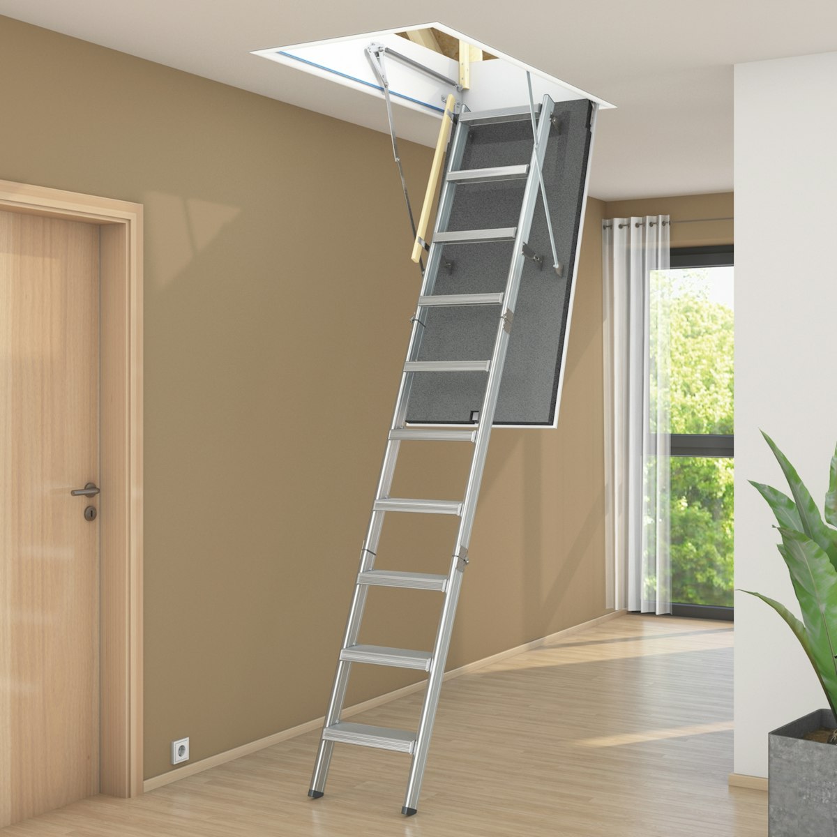 Wellhöfer Bodentreppe AluDrei - 3-teilig aus Aluminium mit Wärmedämmung 140 x 70 cm PH-Wärmeschutz - zertifizierte Passivhausdämmung, -Dichtung, -Anschluss 237 - 247 cm Wellhöfer Bodentreppe AluDrei - 3-teilig aus Aluminium mit Wärmedämmung 140 x 70 cm PH-Wärmeschutz - zertifizierte Passivhausdämmung, -Dichtung, -Anschluss 237 - 247 cm von Wellhoefer