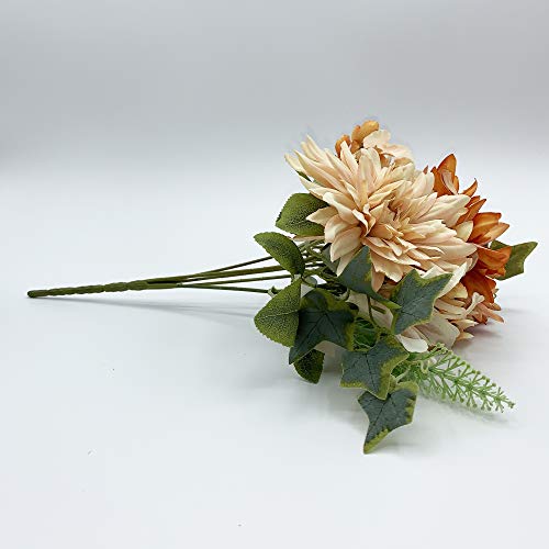WELLHOME Herbst Blumenstrauß, 30 cm, mit Köpfen, Mauve, Kunststoff, Dahlie Malve, Unitario von WELLHOME