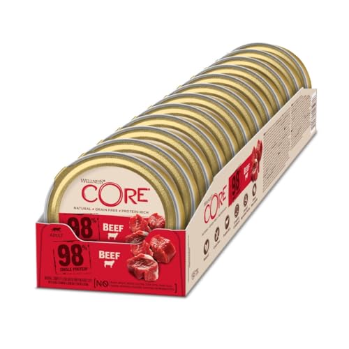 Wellness CORE 98 Prozent Rind, 12 x 85 g, Premium Nassfutter für ausgewachsene Katzen, Katzenfutter Pastete, ohne Zuckerzusatz, getreidefrei, mit hohem Fleischanteil Wellness CORE 98 Prozent Rind, 12 x 85 g, Premium Nassfutter für ausgewachsene Katzen, Katzenfutter Pastete, ohne Zuckerzusatz, getreidefrei, mit hohem Fleischanteil von Wellness CORE