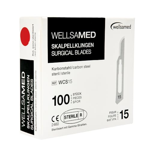 Wellsamed Skalpellklingen Karbonstahl Figur 15, 100 Stück, steril verpackt Wellsamed Skalpellklingen Karbonstahl Figur 15, 100 Stück, steril verpackt von Wellsamed