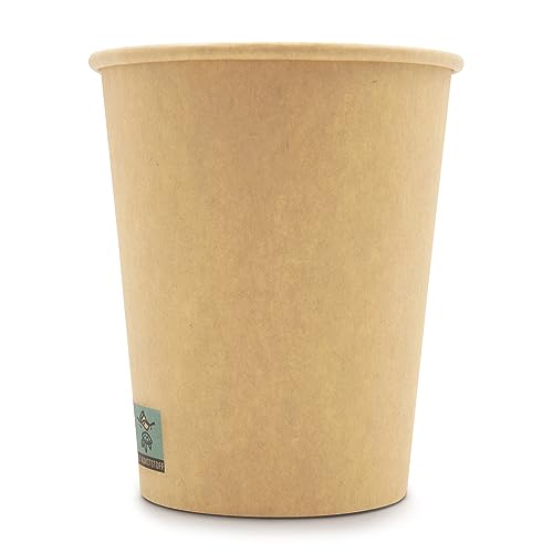 Wellsamed WELLSACUP 100 Pappbecher 220 ml, Kraftpapier Natur, geeignet für Heißgetränke, Coffee to Go, Business, Veranstaltungen, Party von Wellsamed