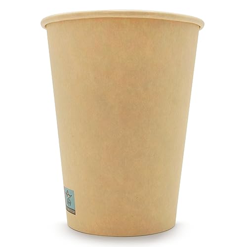 Wellsamed WELLSACUP 100 Pappbecher 300 ml, Kraftpapier Natur, geeignet für Heißgetränke, Coffee to Go, Business, Veranstaltungen, Party von Wellsamed