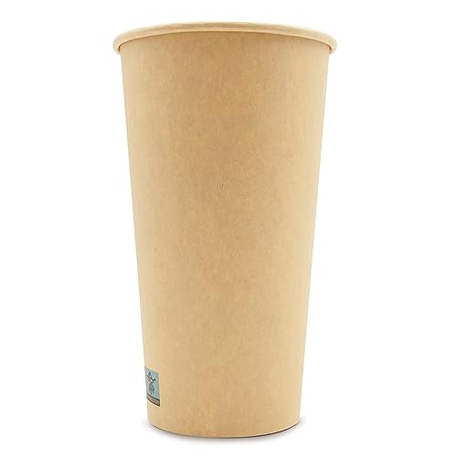 Wellsamed WELLSACUP 100 Pappbecher 440 ml, Kraftpapier Natur, geeignet für Heißgetränke, Coffee to Go, Business, Veranstaltungen, Party von Wellsamed