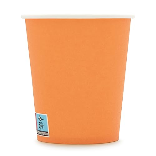 Wellsamed WELLSACUP 100 Stück Pappbecher 180 ml Terracotta-Orange, geeignet für Heiß- und Kaltgetränke, Coffee to Go, Business, Veranstaltungen, Party von Wellsamed