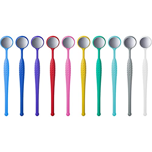 Wellsamed wellsamirror Premium Mundspiegel (Kunststoff leicht) Größe 4 I 22 mm | Dentalspiegel Zahnarzt Patientenuntersuchungsspiegel, 50 Stück Dispenser Box sortierte Farben von Wellsamed