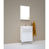 welltime Badezimmer-Set "Quadro", (Komplett-Set, 2 St., Spiegel, Waschtisch incl. Waschbecken) von Welltime