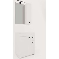 welltime Badmöbel-Set "Badmöbel-Set Braga, Schrank mit Waschbecken, Hängeschrank und Spiegel" von Welltime