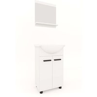 welltime Badmöbel-Set "Badmöbel-Set Paulo, Waschbeckenunterschrank mit Waschbecken, Spiegel", Waschbeckenunterschrank mit Wachbecken und Spiegel von Welltime
