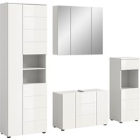 welltime Badmöbel-Set "Biel, Höhe 190 cm, Hochschrank, Unterschrank, Spiegel, Standschrank" 4 Stk. tlg. von Welltime