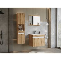 welltime Badmöbel-Set "COIN" Set, 3 Stk. tlg. grifflose Badmöbel-Set, 3 Dekorplatten in verschiedenen Farben von Welltime