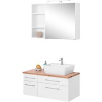 welltime Badmöbel-Set "Davos", (3 St.), Breite 50 cm, mit eckigem Waschbecken von Welltime