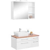 welltime Badmöbel-Set "Davos", (3 St.), Breite 50 cm, mit eckigem Waschbecken von Welltime
