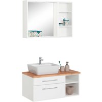welltime Badmöbel-Set "Davos", (3 St.), Waschplatz mit Regal und Spiegel von Welltime