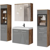 welltime Badmöbel-Set "MADRIT II, Schrank mit Waschbecken, 2 Hänger, Spiegelschrank" Komplett-Set, 5 Stk. tlg. welltime Badmöbel-Set "MADRIT II, Schrank mit Waschbecken, 2 Hänger, Spiegelschrank" Komplett-Set, 5 Stk. tlg. von Welltime