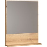 welltime Badspiegel "Amrum" Eleganter Badezimmerspiegel mit Ablage - Maße (B/T/H) 60-80/14/74 cm von Welltime