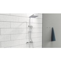 welltime Duschsystem "Turin", Überkopfbrauseset eckig mit Thermostat,30cm Kopfbrause mit Regendusche von Welltime