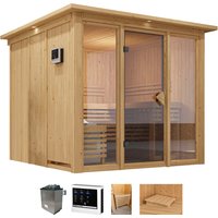 welltime Sauna "Artja", naturbelassen, mit Ofen 9 kW ext. Steuerung von Welltime