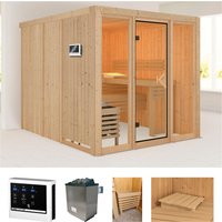 welltime Sauna "Artja", naturbelassen, mit Ofen 9 kW ext. Steuerung von Welltime