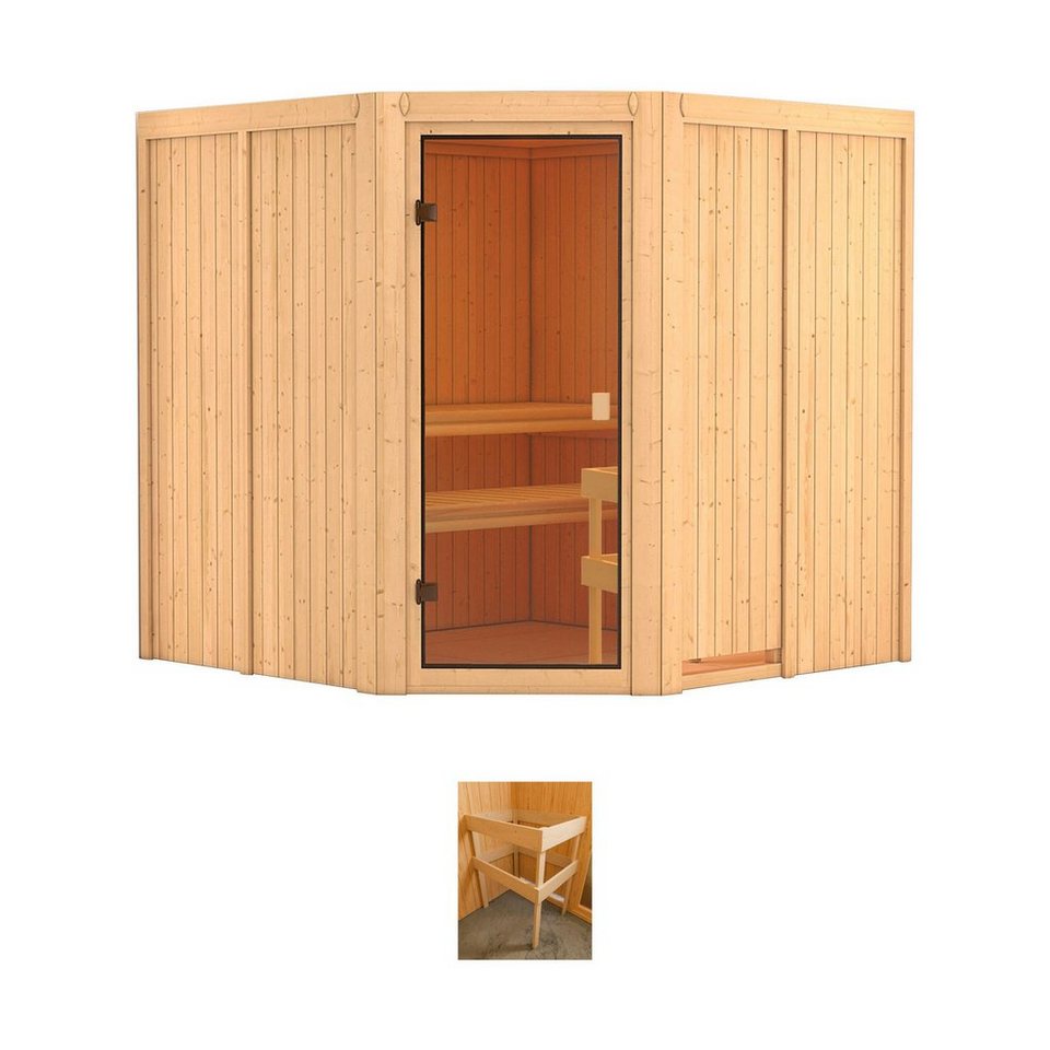 welltime Sauna Merkur, BxTxH: 196 x 196 x 198 cm, 68 mm, ohne Ofen von Welltime