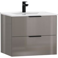 welltime Waschtisch "Athen Badezimmerschrank mit Softclose Funktion WC Bad 60 cm", Waschplatz mit 2 Schubladen und Waschbecken Badmöbel Unterschrank von Welltime