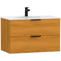 welltime Waschtisch "Athen Badschrank Badezimmer WC Unterschrank mit Becken" von Welltime