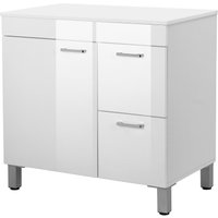 welltime Waschtisch "Florenz, Badezimmerschrank,Badschrank", Stauraum Waschtisch, 2 Schubladen und 1 Tür von Welltime