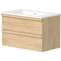 welltime Waschtisch "Pure Badmöbel Set Waschbecken mit Unterschrank", in verschiedenen Breiten, 2 Schubladen, mit Soft-Close-Funktion, FSC von Welltime