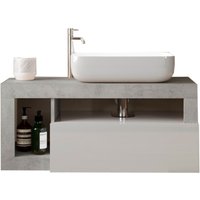 welltime Waschtisch "Hamburg", 1 Schubkasten, Breite 92 cm, Soft-Close, inkl. Keramik-Aufsatzbecken von Welltime