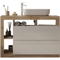 welltime Waschtisch "Hamburg", 2 Schubkästen, Breite 110 cm, Soft-Close, inkl. Keramik-Aufsatzbecken welltime Waschtisch "Hamburg", 2 Schubkästen, Breite 110 cm, Soft-Close, inkl. Keramik-Aufsatzbecken von Welltime