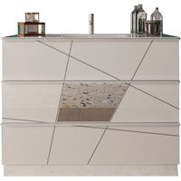 welltime Waschtisch ""Vittoria", 3 Schubkästen, Breite 100 cm" Soft-Close, inkl. Keramik-Einsatzbecken, Front m. Siebdruck u. Spiegel welltime Waschtisch ""Vittoria", 3 Schubkästen, Breite 100 cm" Soft-Close, inkl. Keramik-Einsatzbecken, Front m. Siebdruck u. Spiegel von Welltime