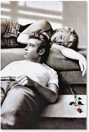 5d Diamond Painting Diamant Bilder FüR Erwachsene Und Kinder Marilyn Monroe und James Dean DIY Kreuzstich Arts Craft Kristall Strass Stickerei 23.6"x35.4"(60x90cm) Kein Rahmen von Welmini