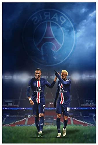 5d Diamond Painting Diamant Bilder FüR Erwachsene Und Kinder Neymar und Kylian Mbappe Poster Fußball Fußball DIY Kreuzstich Arts Craft Kristall Strass Stickerei 23.6"x35.4"(60x90cm) Kein Rahmen von Welmini