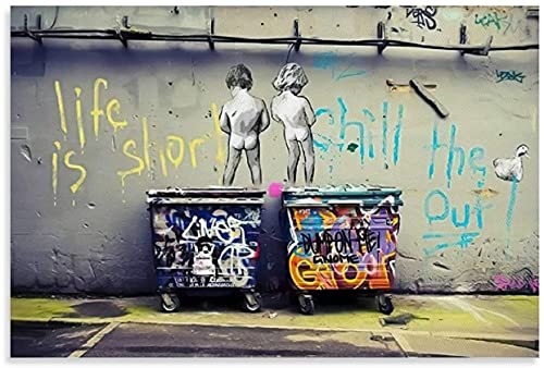 DIY 5d Diamant Malerei Kristall Strass Painting Banksy Street Child Bunte Graffiti und Bild Modern Stickerei Bilder Kunst Handwerk FüR Erwachsene Und Kinder 11.8"x15.7"(30x40cm) Kein Rahmen von Welmini