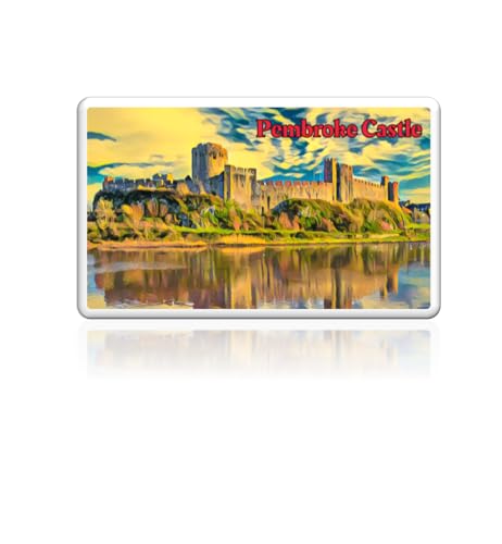 Walisische Kühlschrankmagnete – ikonische Orte (Pembroke Castle) von Welsh High Street