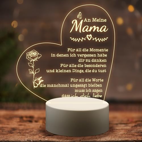 Welsky Muttertagsgeschenk Geschenke Für Mama - Geburtstagsgeschenk Für Mama Acryl LED Nachtlicht - Muttertag Weihnachtsgeschenke Geschenke Für Mama Zum Geburtstag-5 von Welsky