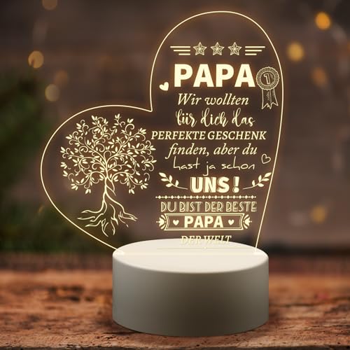 Vatertagsgeschenk für Papa, Acryl LED Nachtlicht Papa Geschenk Geburtstag/Weihnachtsgeschenke Geburtstagsgeschenk Vatertag Geschenk Für Pap-2 von Welsky