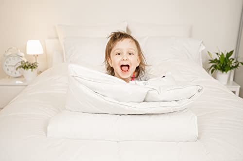 Welt der Träume Kinder Daunenset | Kinderbettdecke 100x135 cm | Kopfkissen Kinder 40x60 cm | Baby Bettdecke und Kissen | 400 g / 100 g | Daunenbettdecke | Federdecke | kein Lebendrupf von Welt der Träume