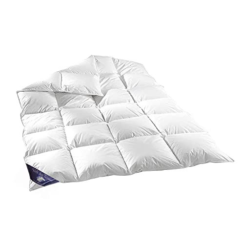 100% Natur - DAUNEN Federn Decke 200 X 200 cm - Down Douvet Winterdecke Daunendecke Bettdecke Zudecke Kassetten Steppbett Steppdecke Kissen IM Shop von Welt der Träume