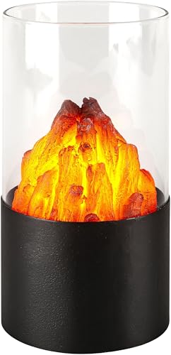 LED-Tischfeuer Flame – Mini-Feuerstelle für Drinnen & Draußen, 15 cm, Warmes LED-Licht mit Flacker-Effekt, Batteriebetrieb & Timer von Weltbild