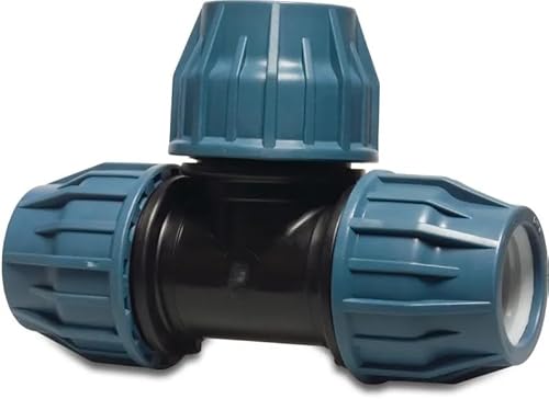 Jason T-Stück 90° PP 32 mm Klemm Klemmverbinder PE Verschraubung für 32mm PE Rohr Verschraubung Adapter Black/Blue mit DVGW/KIWA/WRAS/SVGW Jason T-Stück 90° PP 32 mm Klemm Klemmverbinder PE Verschraubung für 32mm PE Rohr Verschraubung Adapter Black/Blue mit DVGW/KIWA/WRAS/SVGW von WeltenMarkt