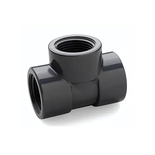 WeltenMarkt PVC-U T-Stück 90° 40 mm x 1" x 40 mm, Gewindefitting mit Klebe-Muffe, 10 Bar Druck, Grau, für inländisch Wassersysteme, Bewässerung & Schwimmbäder von WeltenMarkt